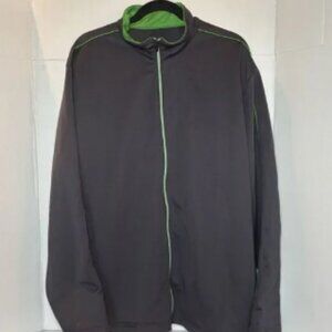 PGA‎ TOUR Men's XXL Gray / Green Full Zip Athletic Track Jacket